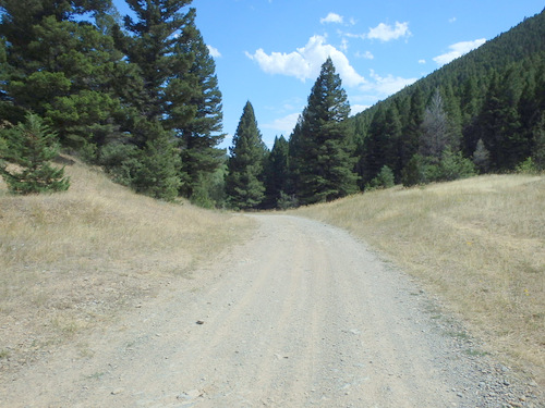 GDMBR: Riding down Marsh Creek Road.
